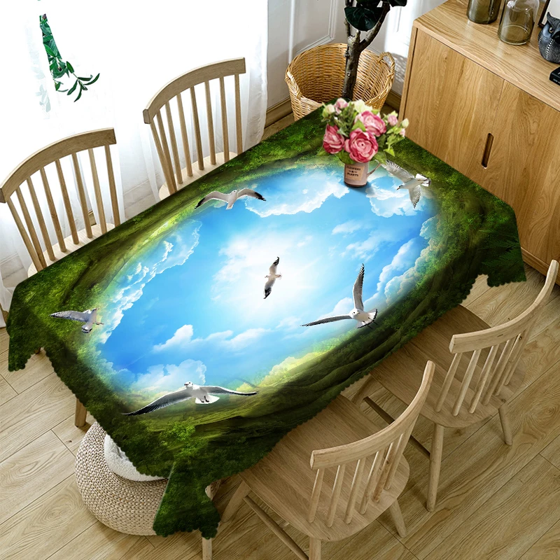 Rectangular 3D Tablecloth Green Forest Sunlight Scenery Pattern Waterproof Polyester Tablecloth Home Decor Dining Table Cover
Rectangular 3D Tablecloth Green Forest Sunlight Scenery Pattern Waterproof Polyester Tablecloth Home Decor Dining Table Cover