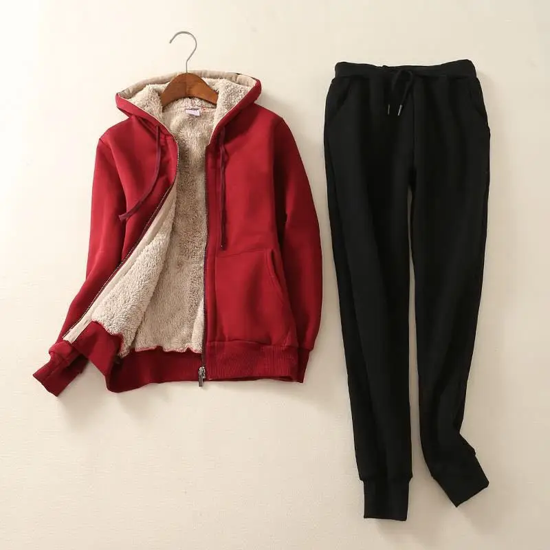 two pieces set Women casual suits winter Hoodies Sweatshirts For Women warm plus velvet Hood home suits Long Sleeve Zipper
two pieces set Women casual suits winter Hoodies Sweatshirts For Women warm plus velvet Hood home suits Long Sleeve Zipper