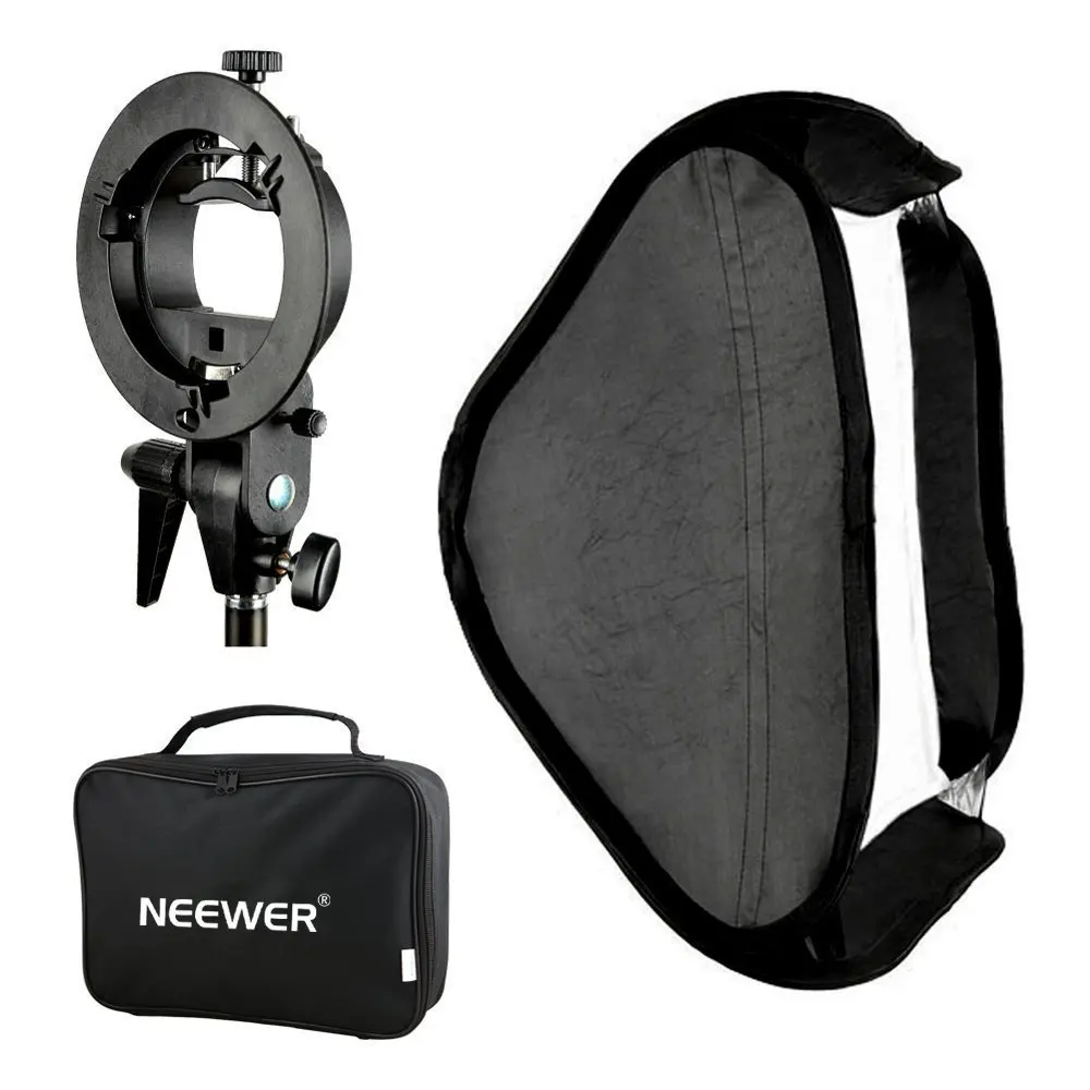 Neewer Photo Studio 32x32"/80x80cm Softbox with S-type Speedlite Flash Bracket Mount and Carrying Case for Product Photography
Neewer Photo Studio 32x32"/80x80cm Softbox with S-type Speedlite Flash Bracket Mount and Carrying Case for Product Photography