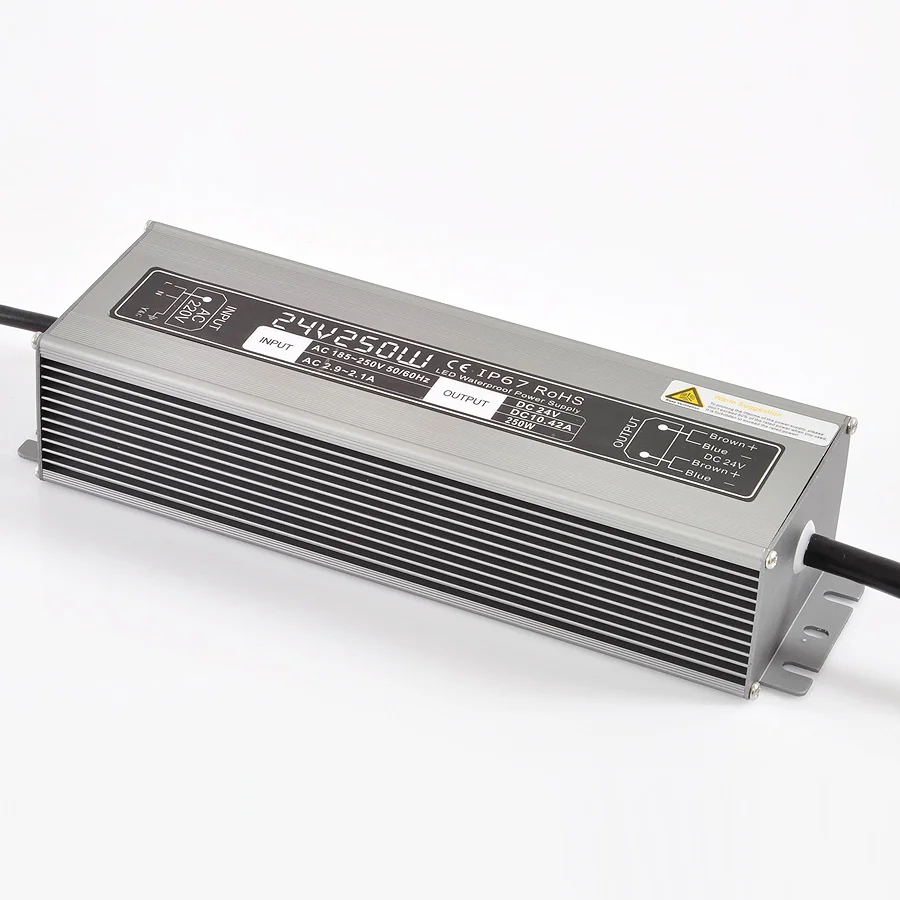 IP67 AC 100V - 250V to DC 12Vdc 21A DC 24V 10.5A 250w lighting transformer 3 years warranty CE Rohs EMC LVD
IP67 AC 100V - 250V to DC 12Vdc 21A DC 24V 10.5A 250w lighting transformer 3 years warranty CE Rohs EMC LVD