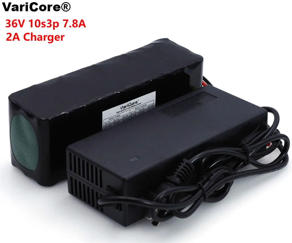 

VariCore 36V 7.8ah 10S3P High Power 18650 Batterie Electric Vehicle Motorrad Batterie 36V BMS Schutz Protection PCB+2A Charger