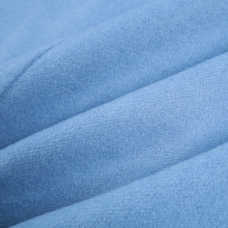 Winter A-line OL commuter casual women's front and back hooded jacket wild solid color long double-faced wool coat Overcoats 
Winter A-line OL commuter casual women's front and back hooded jacket wild solid color long double-faced wool coat Overcoats