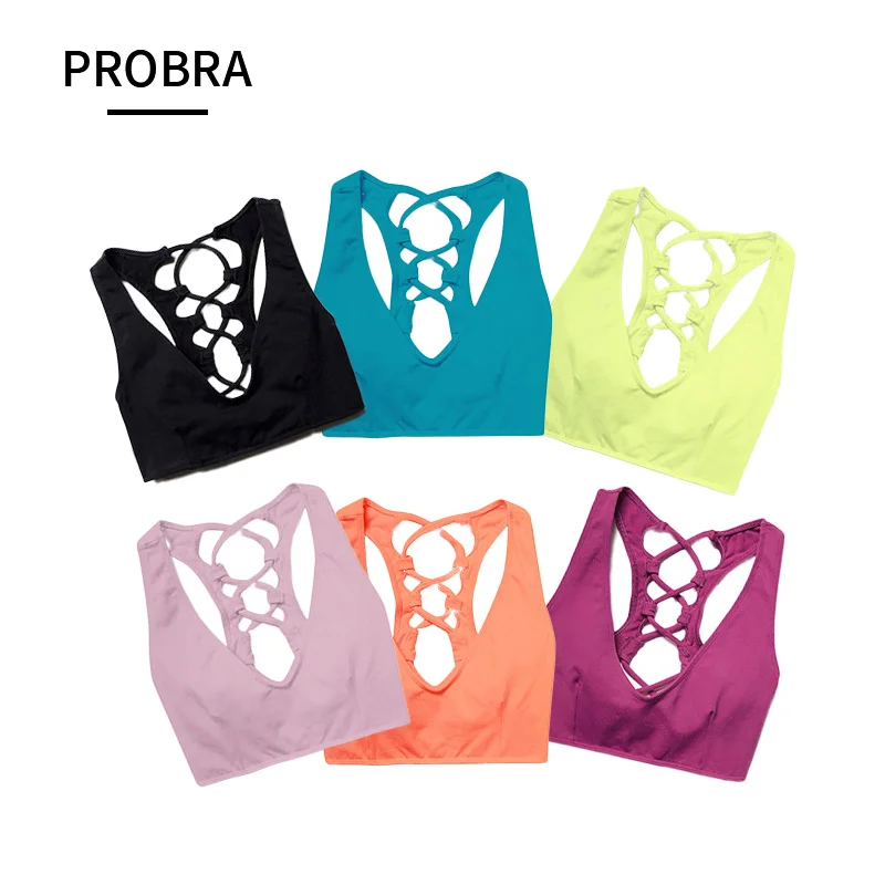 PROBRA спортивный бюстгальтер Топ ударопрочный Быстросохнущий дышащий бесшовный