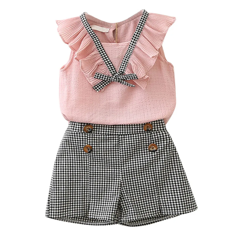 Two Piece Chiffon Vest Plaid Hot Pants Girl T-Shirt Kids Set Casual Pants Girl Outfit Summer Clothes AN88
Two Piece Chiffon Vest Plaid Hot Pants Girl T-Shirt Kids Set Casual Pants Girl Outfit Summer Clothes AN88