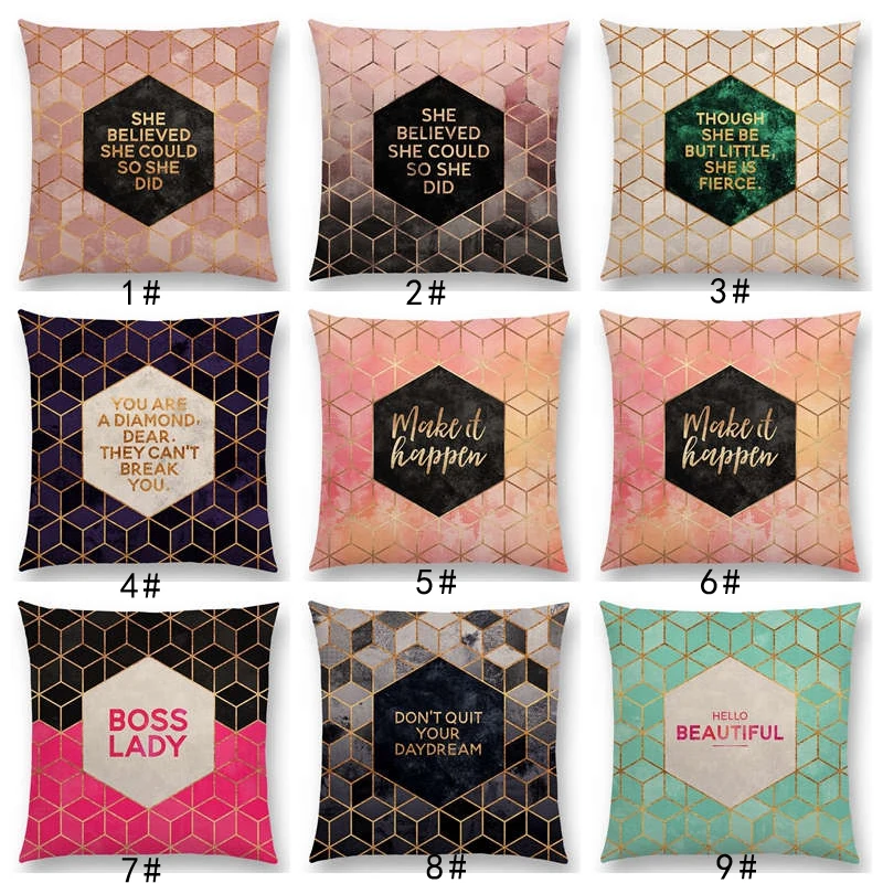 New Warm Words Golden Letters Abstract Triangles Geometric Pattern Home Decor Cushion Cover Sofa Throw Pillow Case
New Warm Words Golden Letters Abstract Triangles Geometric Pattern Home Decor Cushion Cover Sofa Throw Pillow Case