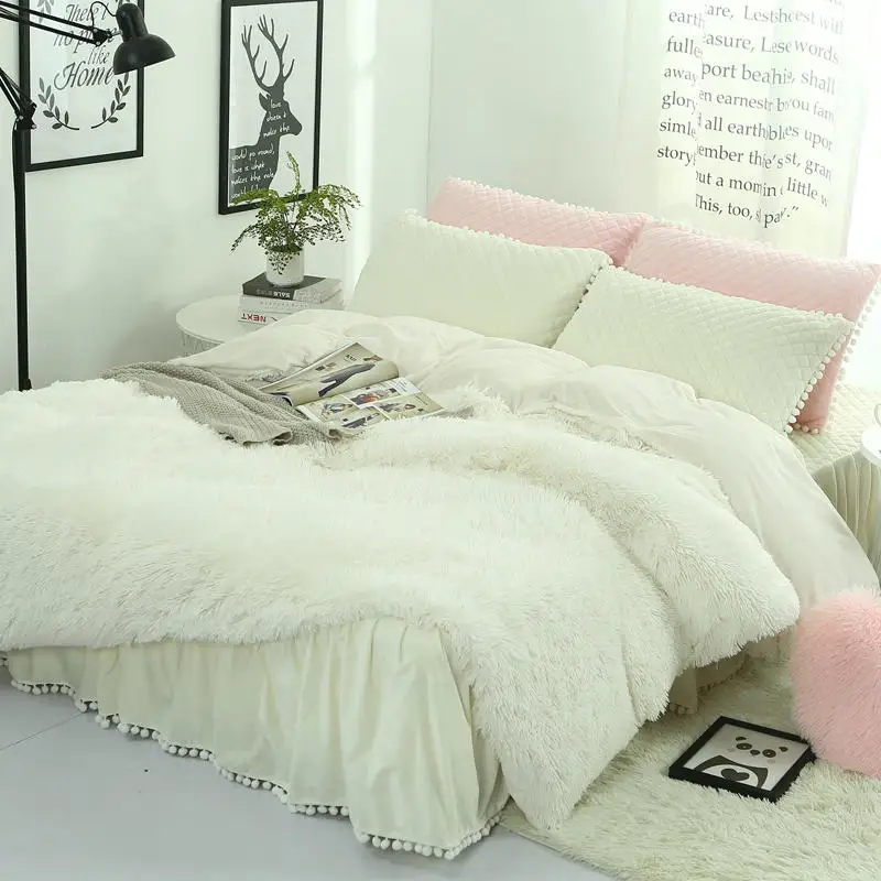 new Long hair Long Shaggy Winter Bedding set Cashmere duvet cover set bed skirt pillowcase&Camel Fleece thinken warm bedcloth
new Long hair Long Shaggy Winter Bedding set Cashmere duvet cover set bed skirt pillowcase&Camel Fleece thinken warm bedcloth