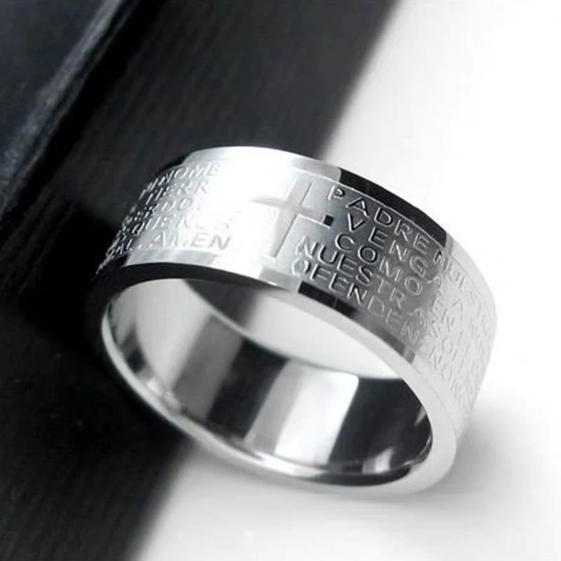 Letdiffery Spainner Bible Prayer Men Ring Never Fade Stainless Steel Cross Letter Rings
Letdiffery Spainner Bible Prayer Men Ring Never Fade Stainless Steel Cross Letter Rings