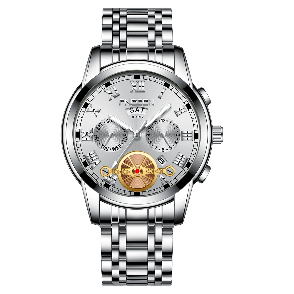 Мужские часы FNGEEN брендовые Модные Роскошные наручные с турбийоном Кварцевые