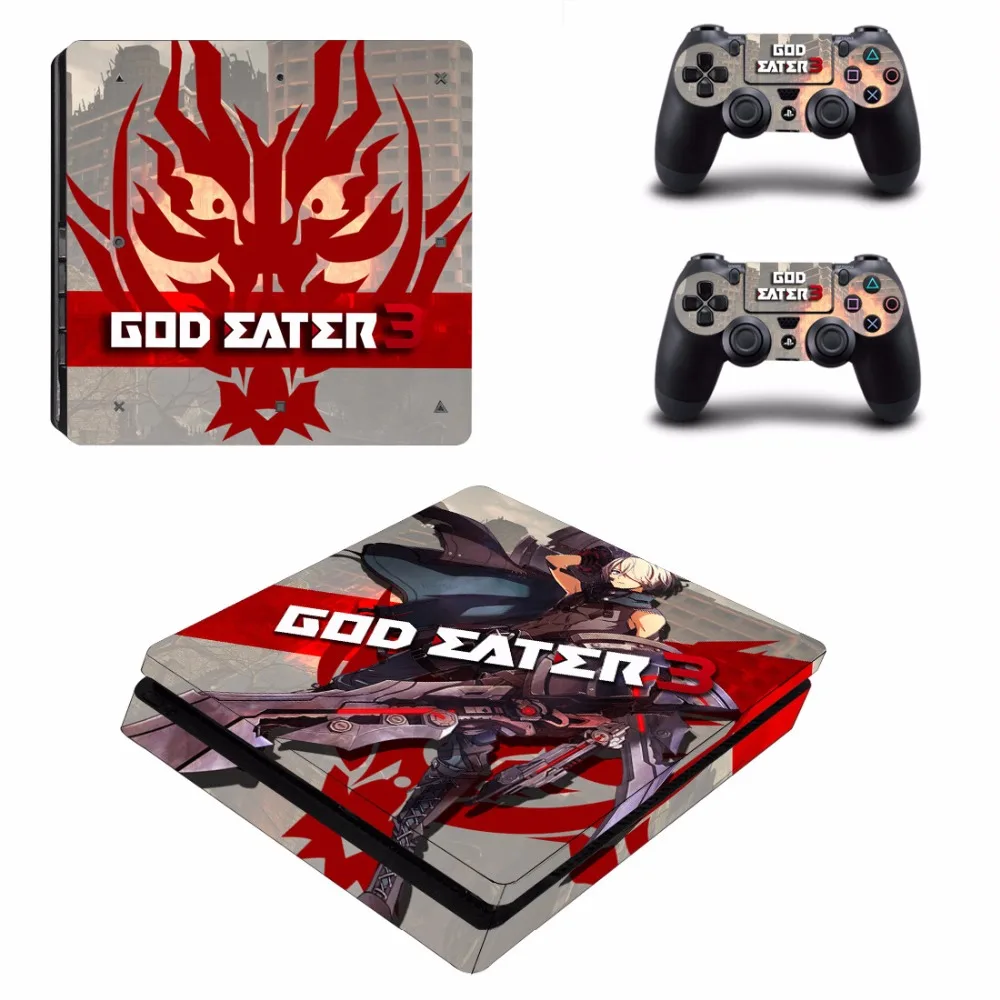 Game God Eater 3 PS4 Slim Skin Sticker Vinyl For Sony PlayStation 4 Console and 2 Controllers Decal | Электроника