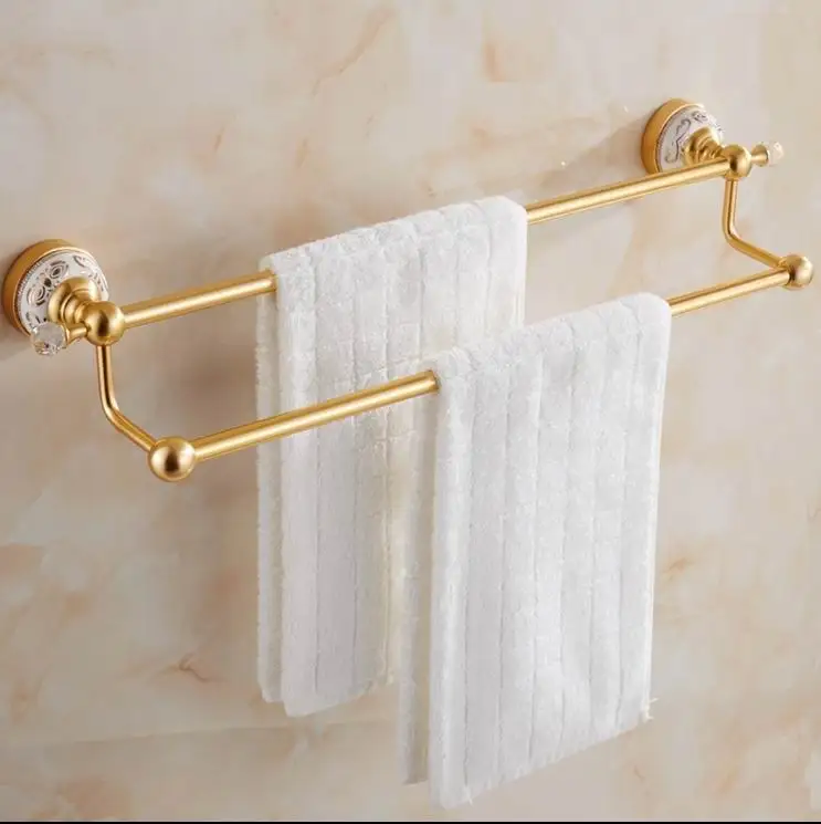 Free Shipping Luxury Gold-plating Finish brass Double towel bar crystal Dual towel bar Ceramic towel holder Bath Accessories
Free Shipping Luxury Gold-plating Finish brass Double towel bar crystal Dual towel bar Ceramic towel holder Bath Accessories
