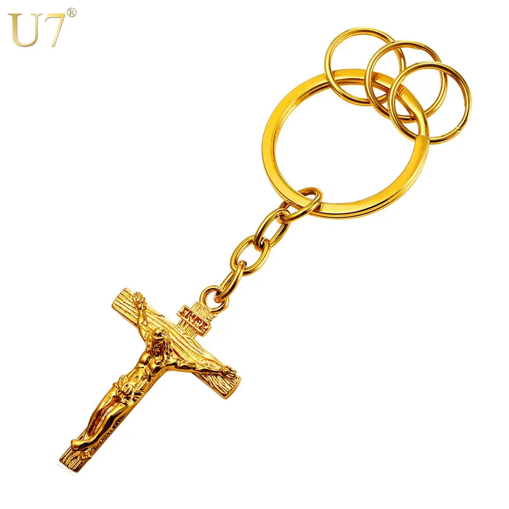 U7 New Hot Selling Trendy Cross Jewelry Jesus Piece Key Chains Holder Gold Color Men Crucifix Keychain Christmas Gift K014
U7 New Hot Selling Trendy Cross Jewelry Jesus Piece Key Chains Holder Gold Color Men Crucifix Keychain Christmas Gift K014