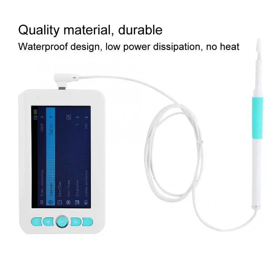 4.3inch Ear Inspection Endoscope Camera Ear Spoon Cleaning Otoscope with LED