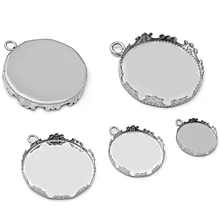 20pcs Pure Stainless Steel Fittings Internal Diameter 12MM-15MM-20MM-25MM Crown Blank Pendant Time Jewel Tray