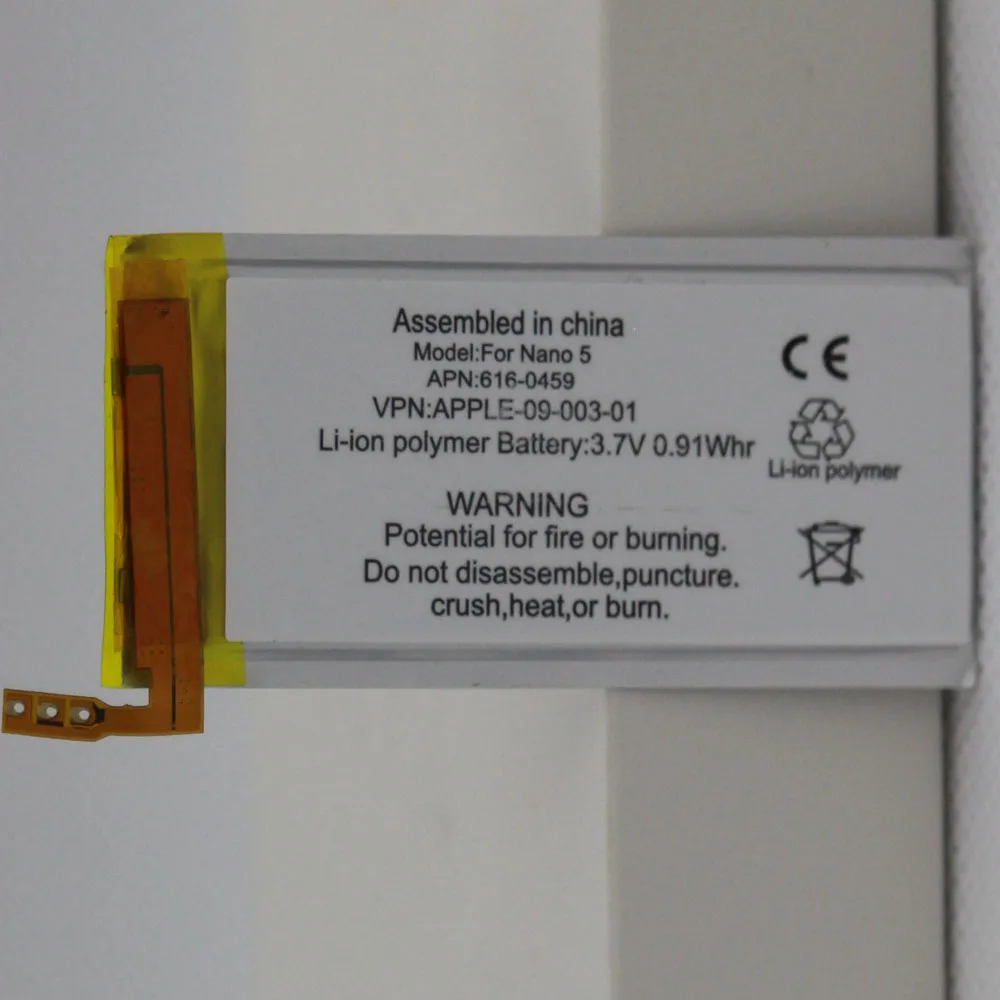 ISUNOO 5pcs/lot Brand New High Quality 616-0459 Li-ion build-in Battery Replacement for iPod Nano 5 5th Gen
ISUNOO 5pcs/lot Brand New High Quality 616-0459 Li-ion build-in Battery Replacement for iPod Nano 5 5th Gen