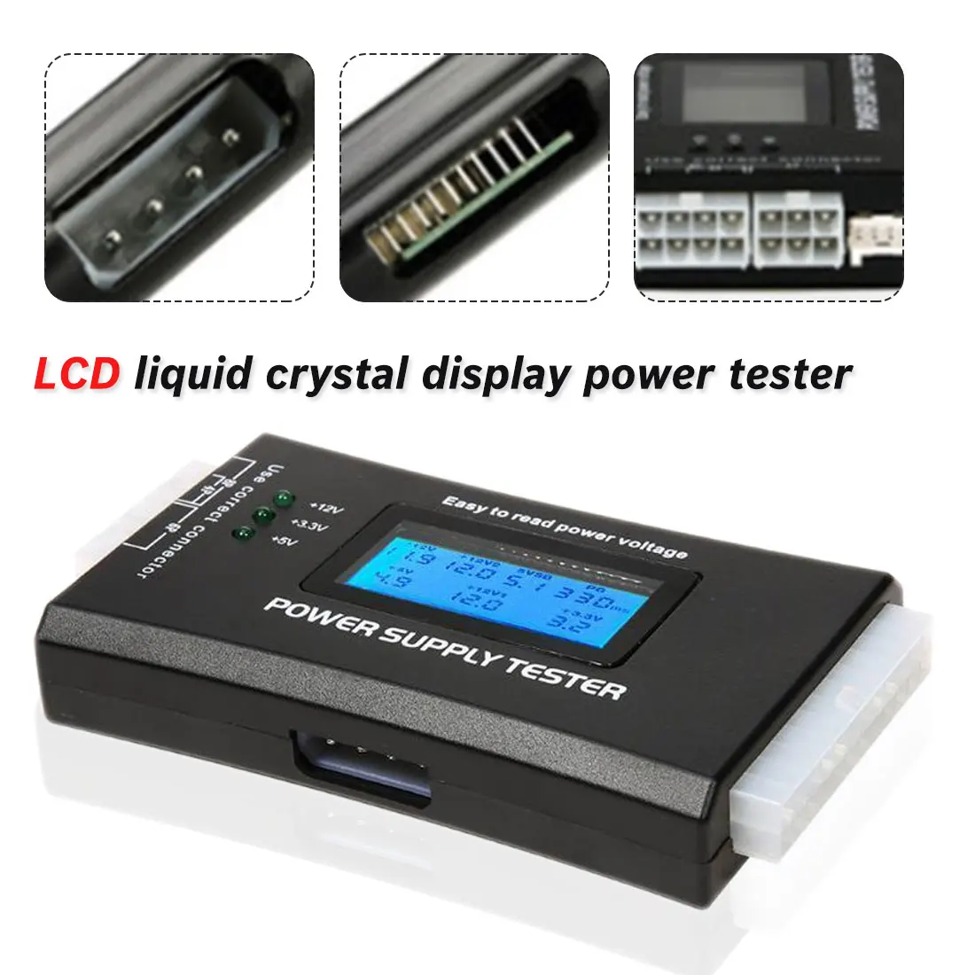 Check Quick Digital LCD Power Bank Supply Tester Computer 20/24 Pin Power Supply Tester Support 4/8/24/ATX 20 Pin Interface
Check Quick Digital LCD Power Bank Supply Tester Computer 20/24 Pin Power Supply Tester Support 4/8/24/ATX 20 Pin Interface