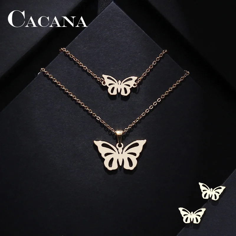 CACANA Stainless Steel Sets For Women Butterfly Shape Necklace Bracelet Earring Jewelry Lover's Engagement Jewelry S49
CACANA Stainless Steel Sets For Women Butterfly Shape Necklace Bracelet Earring Jewelry Lover's Engagement Jewelry S49