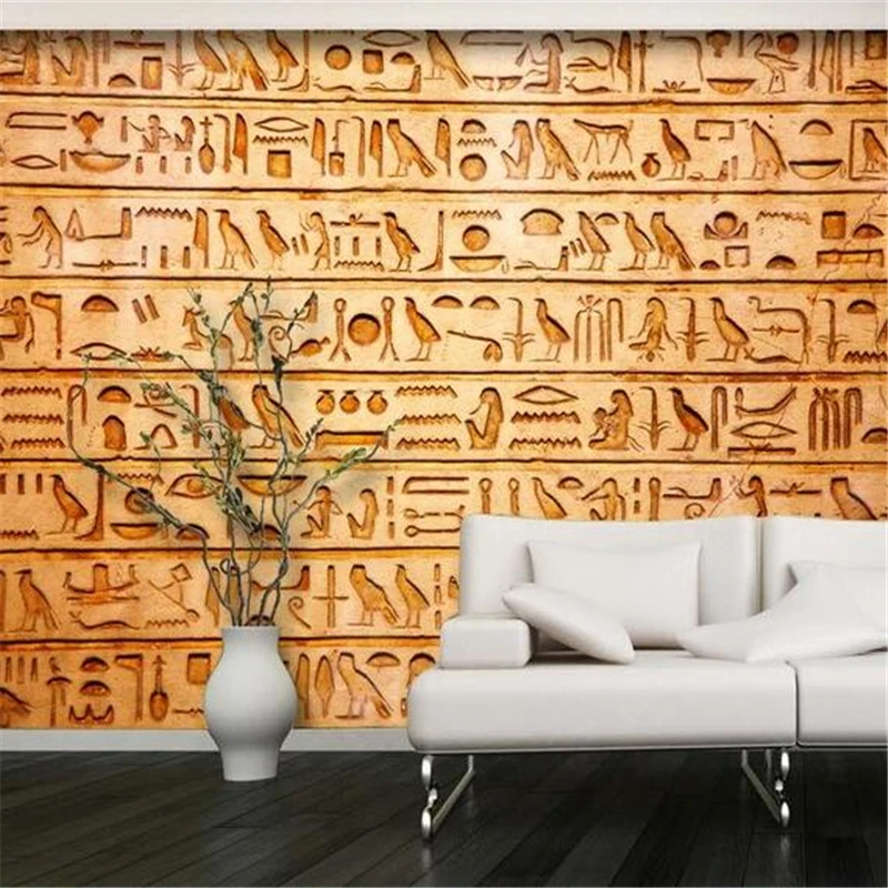 

beibehang Custom Photo Wallpapers 3D birds Egyptian relief murals TV backdrop living room bedroom sofa backdrop mural wallpaper