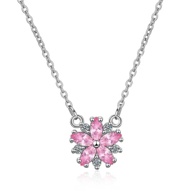 KOFSAC New 925 Silver Necklace Romantic Cherry Flower Luxury Crystal Full CZ Pendant Necklaces For Women Christmas Jewelry Gifts
KOFSAC New 925 Silver Necklace Romantic Cherry Flower Luxury Crystal Full CZ Pendant Necklaces For Women Christmas Jewelry Gifts