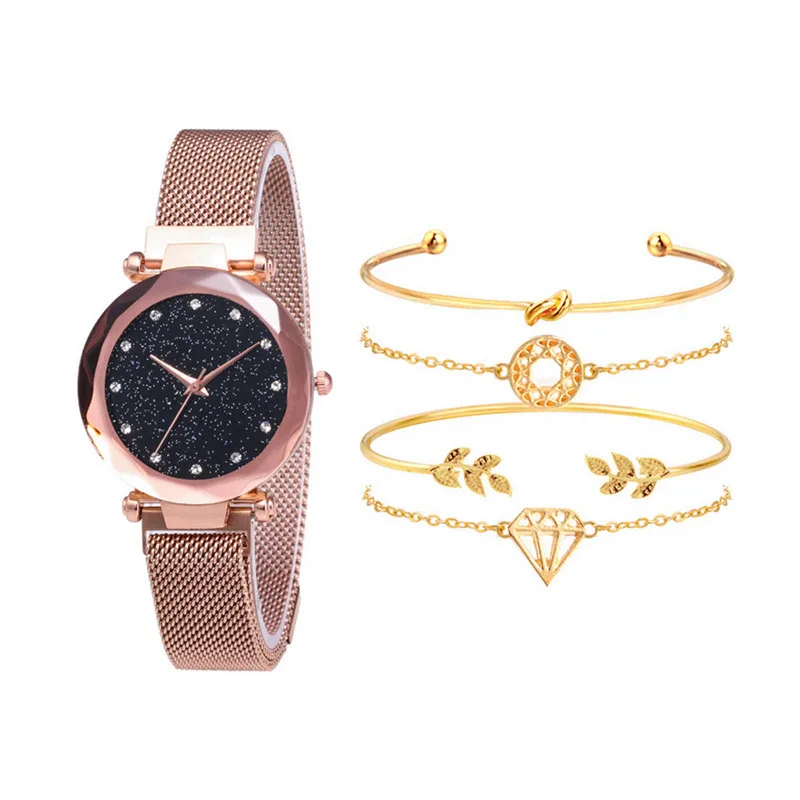 5 Pcs Luxury Women Watches Set Ladies Magnetic Starry Sky Clock Fashion Diamond Female Quartz Wristwatches Relogio Feminino 1860
5 Pcs Luxury Women Watches Set Ladies Magnetic Starry Sky Clock Fashion Diamond Female Quartz Wristwatches Relogio Feminino 1860