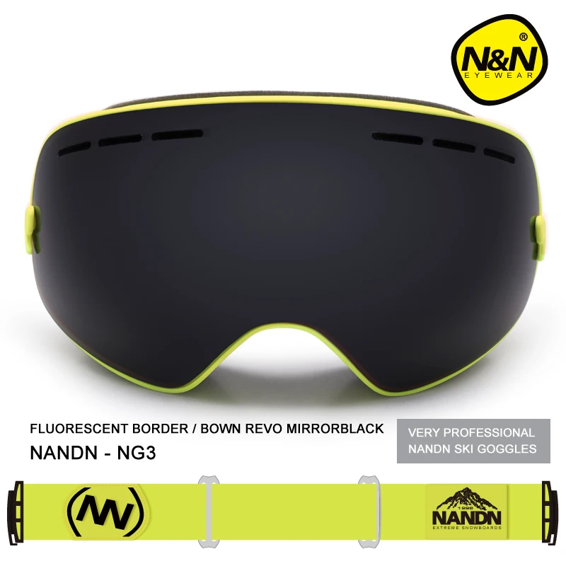 Брендовые профессиональные лыжные очки Nandn антизапотевающие UV400 маска для