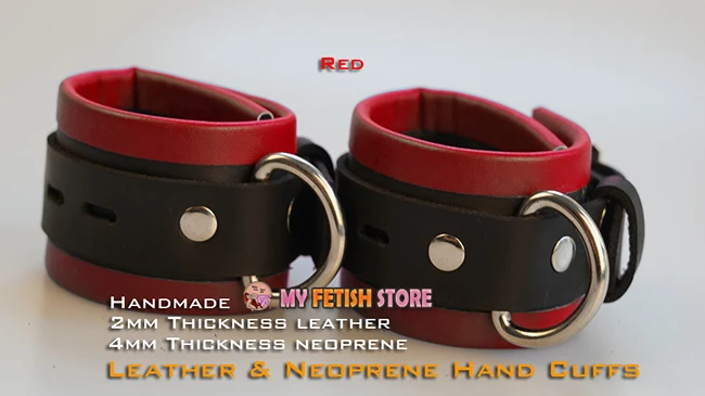 (RD1109)Luxury Customize Handmade 2mm Thickness Leather 4mm Thickness Neoprene Handcuffs Red Hand-wear Fetish Wear
(RD1109)Luxury Customize Handmade 2mm Thickness Leather 4mm Thickness Neoprene Handcuffs Red Hand-wear Fetish Wear