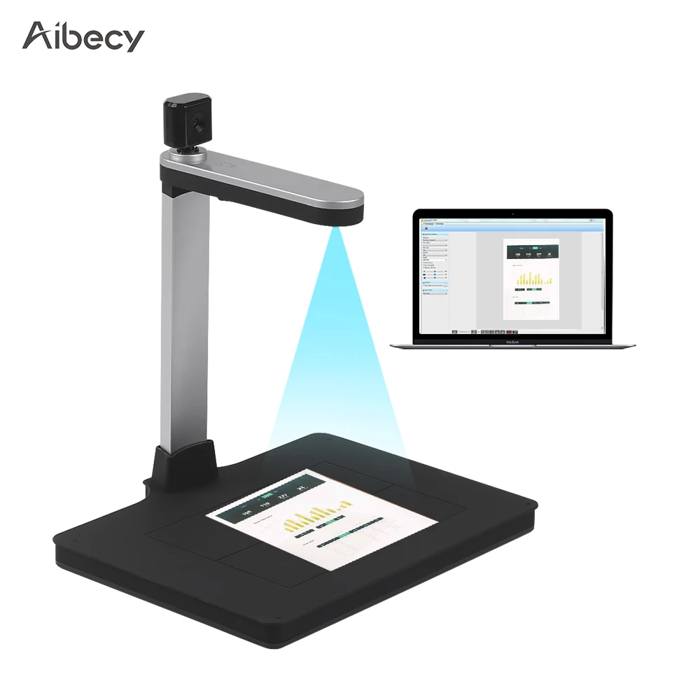 Aibecy HD Document Camera Dual-camera AI Technology Fill-in Light Scanner 10 Mege-Pixels A4 Size Support PDF Export Video Record
Aibecy HD Document Camera Dual-camera AI Technology Fill-in Light Scanner 10 Mege-Pixels A4 Size Support PDF Export Video Record