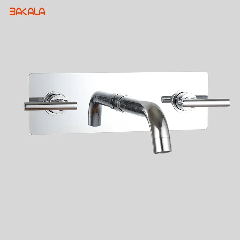 BAKALA 2018 Widespread Contemporary Bathroom Sink Sanitary 3PCS Wall Mount Faucet Mixer Tap (Chrome Finish) LT-319L
BAKALA 2018 Widespread Contemporary Bathroom Sink Sanitary 3PCS Wall Mount Faucet Mixer Tap (Chrome Finish) LT-319L