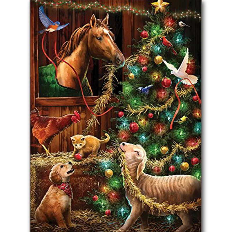 Full square / round diamond 5D DIY diamond painting "Christmas dog and cat horse" 3D embroidery cross stitch mosaic home decorat
Full square / round diamond 5D DIY diamond painting "Christmas dog and cat horse" 3D embroidery cross stitch mosaic home decorat