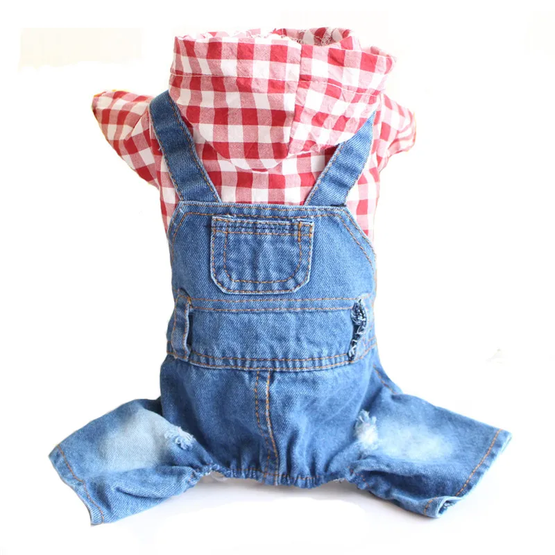 Spring Autumn Dog Jumpsuit Legs Jeans clothing Plaid Denim Dog Clothes Puppy Outfit Vest Yorkies Chihuahua Clothes
Spring Autumn Dog Jumpsuit Legs Jeans clothing Plaid Denim Dog Clothes Puppy Outfit Vest Yorkies Chihuahua Clothes
