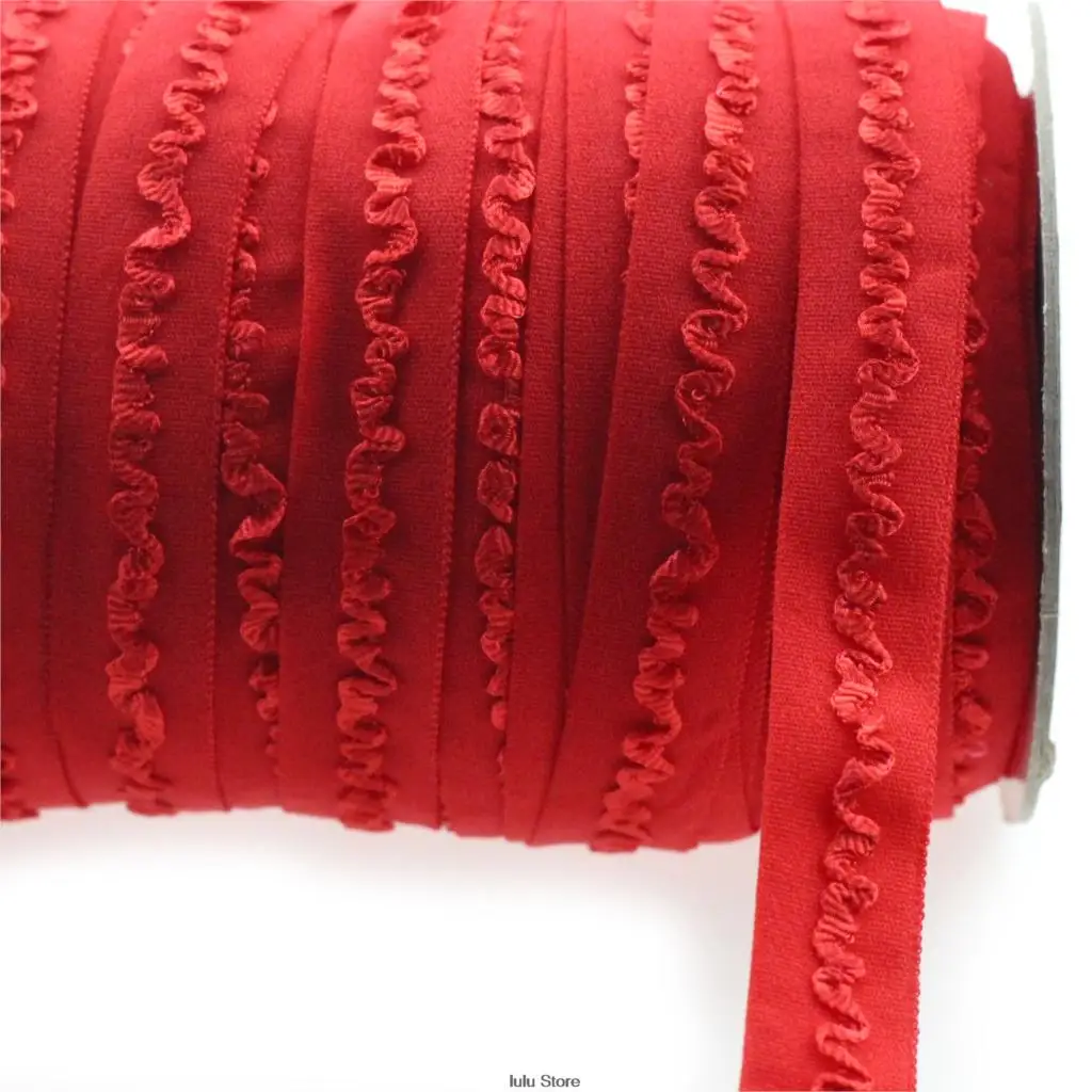 5/8"16mm solid red ruffle fold over elastic ribbon crochet flower band handmade lingerie straps clothing accessories 50 yards
5/8"16mm solid red ruffle fold over elastic ribbon crochet flower band handmade lingerie straps clothing accessories 50 yards