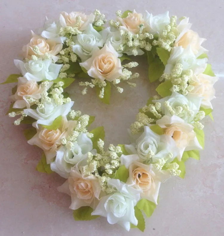 New Wedding Decoration 18X18cm Artificial Silk Rose Flower Door Wreaths Heart Shaped Wedding Door Decoration 6 Colors Wholesale
New Wedding Decoration 18X18cm Artificial Silk Rose Flower Door Wreaths Heart Shaped Wedding Door Decoration 6 Colors Wholesale