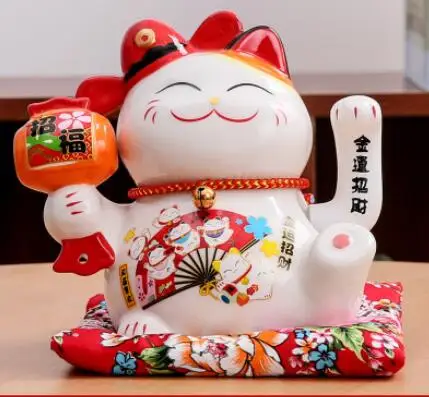 Счастливый Кот Украшения электрическая Ручная японская керамическая кошка