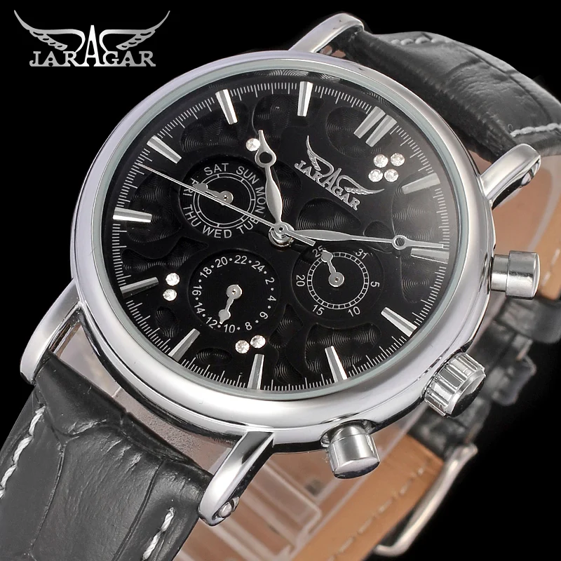 Jargar JAG6348M3S5 new men Automatic fashion dress wristwatch silver color watch black leather strap free shipping
Jargar JAG6348M3S5 new men Automatic fashion dress wristwatch silver color watch black leather strap free shipping