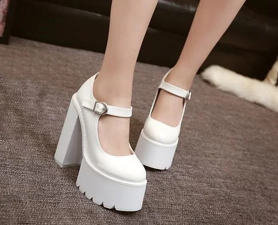Hot Elegant Fashion Black/White Buckle Strap Round Toe Platform Women Shoe High Heel Casual All-purpose Free Ship Mujer pantufa
Hot Elegant Fashion Black/White Buckle Strap Round Toe Platform Women Shoe High Heel Casual All-purpose Free Ship Mujer pantufa