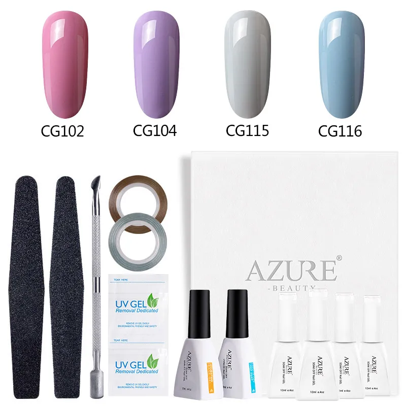 Azure Beauty 11 шт./лот Гель-лак для нейл-арта наборы 4 вида цветов отмачиваемый