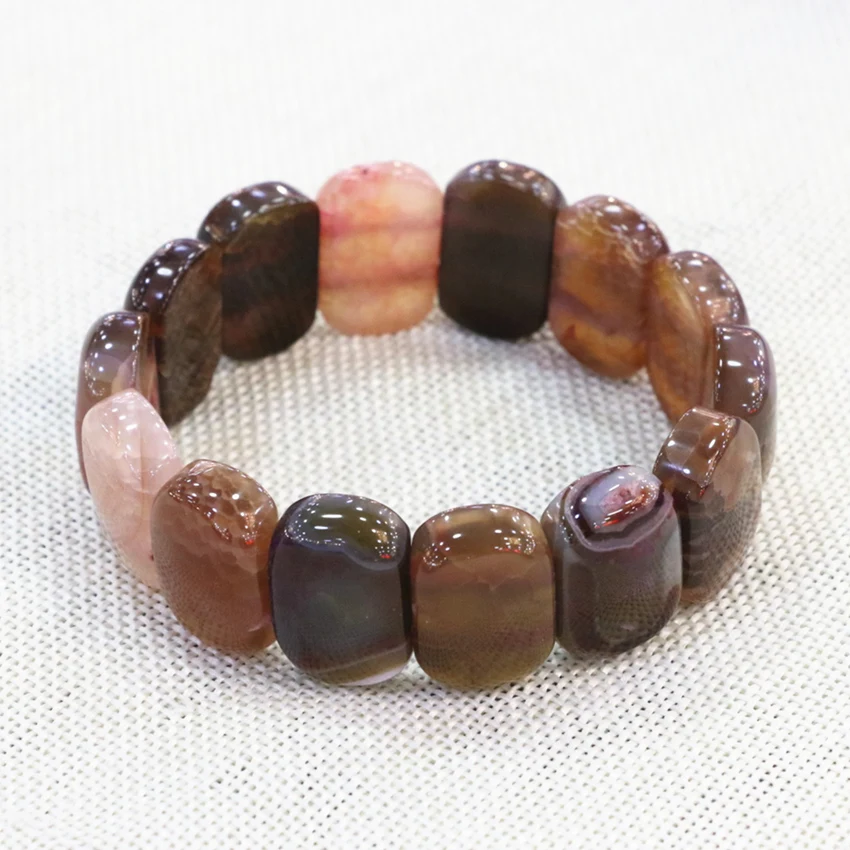 Manual Natural Dream Agates Stone Beads Bracelets For Women Brown Geometry Beaded 15x22mm Bangles Gifts Jewelry 7.5inch B3281
Manual Natural Dream Agates Stone Beads Bracelets For Women Brown Geometry Beaded 15x22mm Bangles Gifts Jewelry 7.5inch B3281