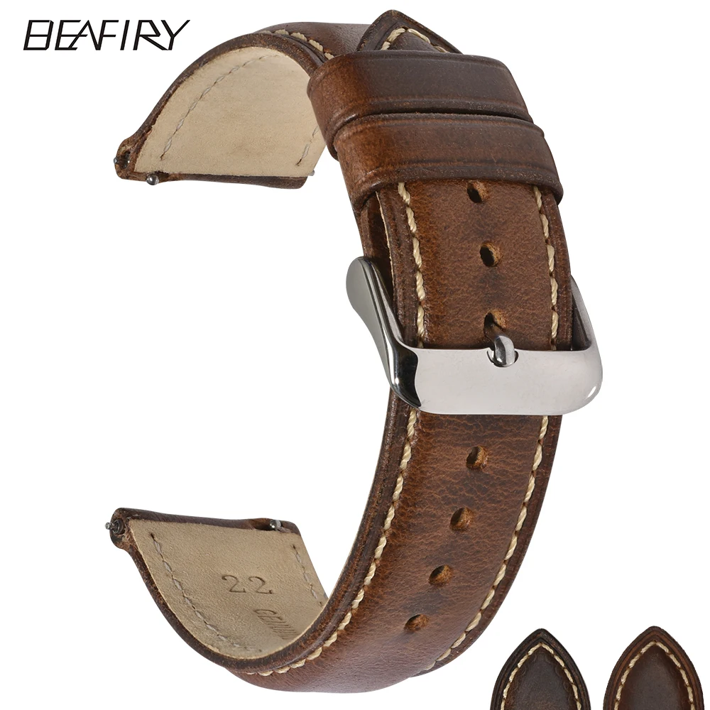 BEAFIRY Oil Tanned Leather 22mm 20mm 18mm Watchband Quick Release Watch Band Strap Brown for Men Women compatible with Fossil
BEAFIRY Oil Tanned Leather 22mm 20mm 18mm Watchband Quick Release Watch Band Strap Brown for Men Women compatible with Fossil