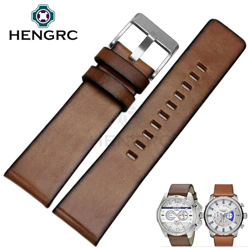 HENGRC Retro Watch Band Strap Men Brown 24mm Genuine Leather Watchbands Steel Stainless Sivler Buckle Accessories
HENGRC Retro Watch Band Strap Men Brown 24mm Genuine Leather Watchbands Steel Stainless Sivler Buckle Accessories