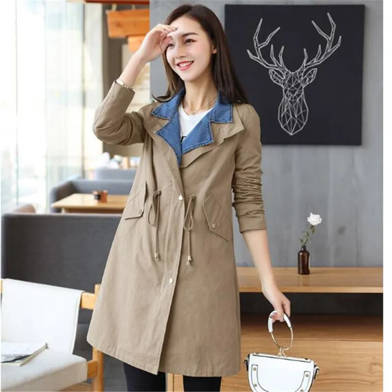 New Hooded Coats Female Spring 2018 Fashion Feminine Coat Splicing Lapel Leisure Women's Windbreaker Big Yards Jacket Tops A0358
New Hooded Coats Female Spring 2018 Fashion Feminine Coat Splicing Lapel Leisure Women's Windbreaker Big Yards Jacket Tops A0358