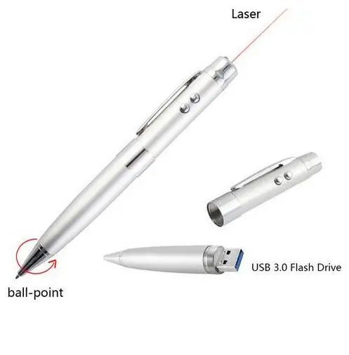 HOT True capacity 5 in 1 usb pen drive 16/32/64/128/256/512GB laser pointer 3.0 USB flash stainless steel Drives storage | Компьютеры и
