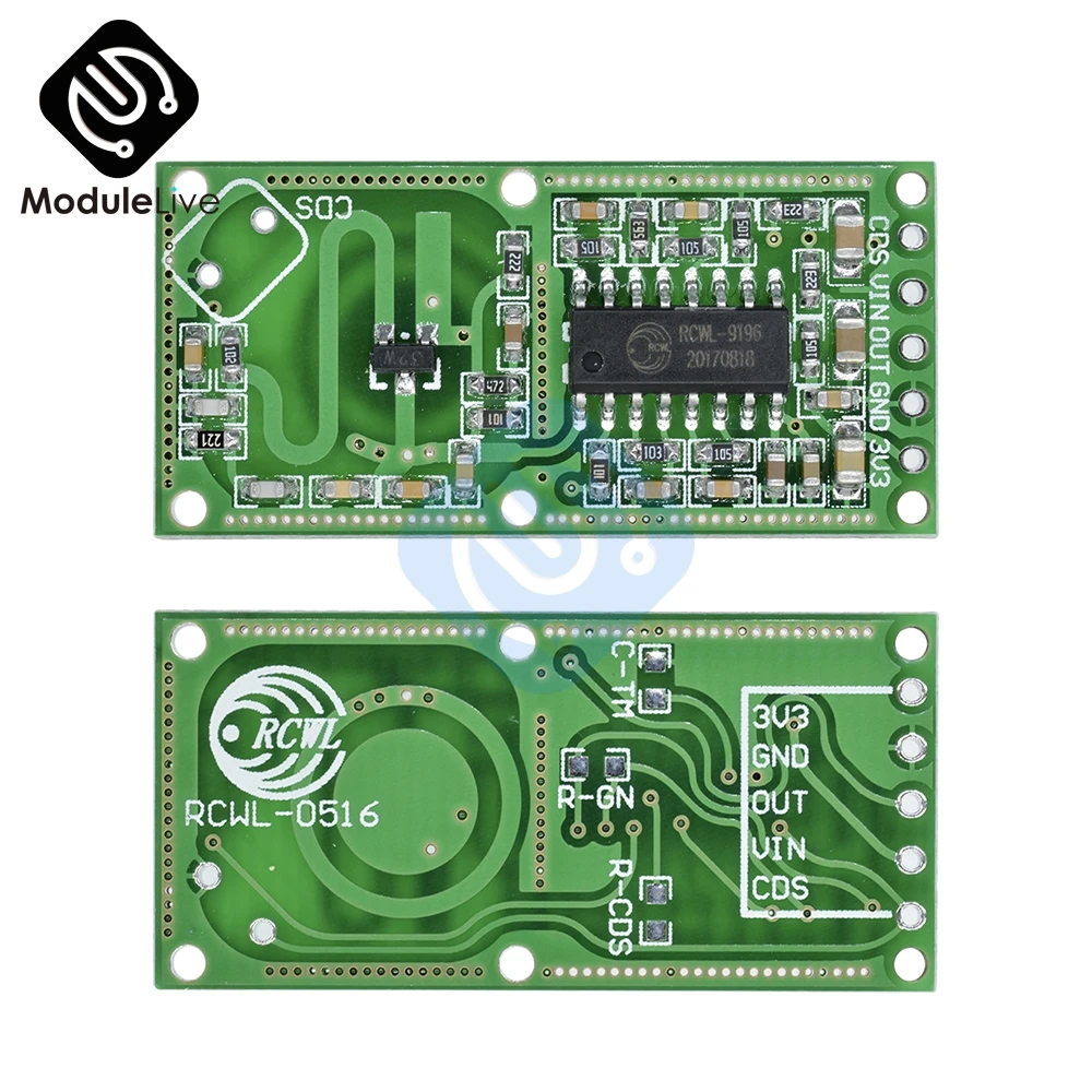 RCWL-0516 microwave radar sensor module Human body induction switch module Intelligent sensor Output 3.3V
RCWL-0516 microwave radar sensor module Human body induction switch module Intelligent sensor Output 3.3V