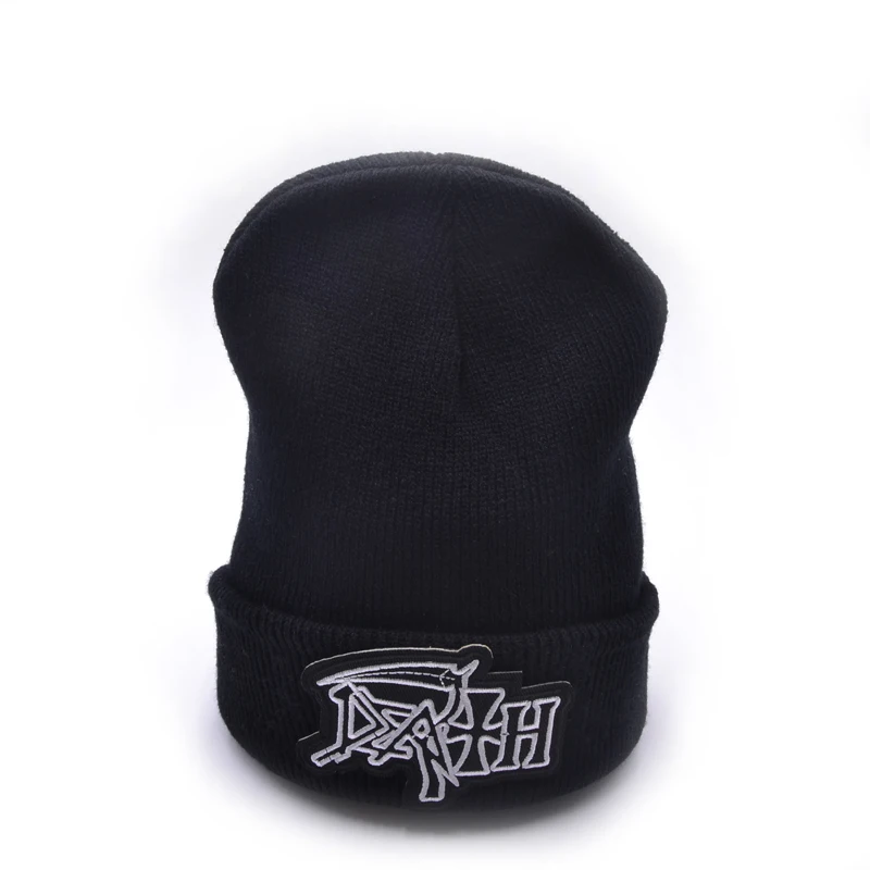 Death band Men's Skullies Winter Knitted Hat Male Beanies Cap Casual Solid Color Sets Headgear Hats For Men
Death band Men's Skullies Winter Knitted Hat Male Beanies Cap Casual Solid Color Sets Headgear Hats For Men