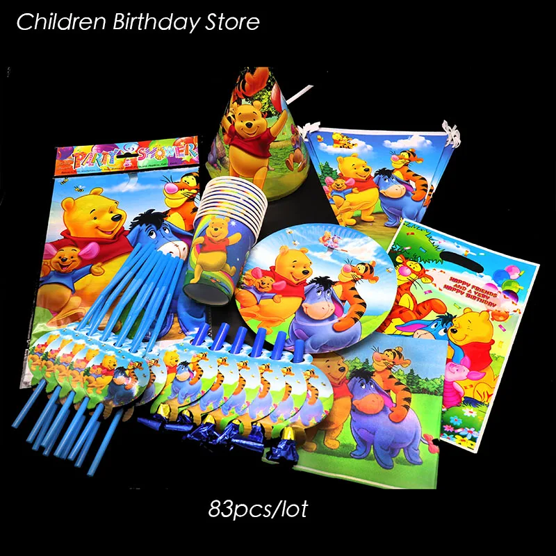 83pcs/lot Winnie the Pooh party sets Winnie the Pooh birthday party decorations Winnie the Pooh theme disposable tableware sets
83pcs/lot Winnie the Pooh party sets Winnie the Pooh birthday party decorations Winnie the Pooh theme disposable tableware sets