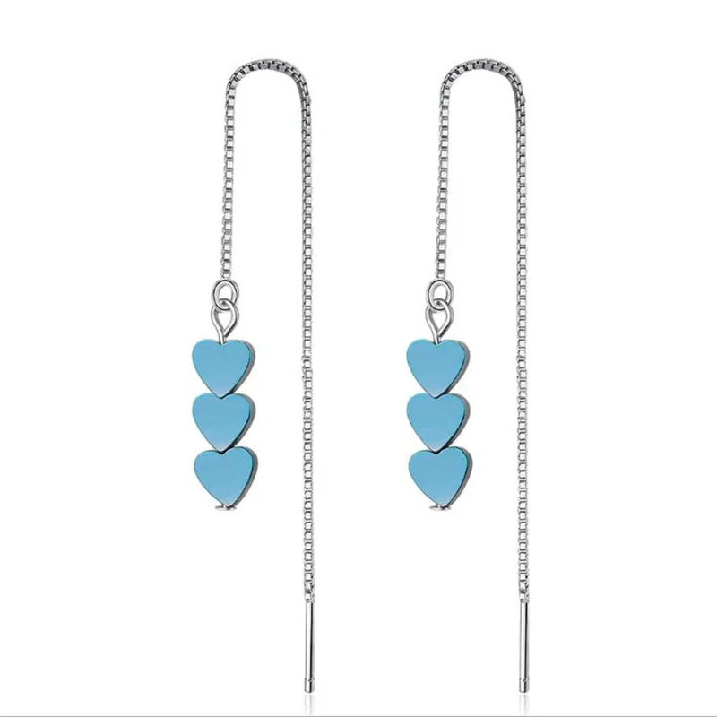 Fresh Temperament New Fashion Geometric Gradient Ear Line Silver Plated Jewelry Love Heart Shaped Dangle Earrings XZE259
Fresh Temperament New Fashion Geometric Gradient Ear Line Silver Plated Jewelry Love Heart Shaped Dangle Earrings XZE259