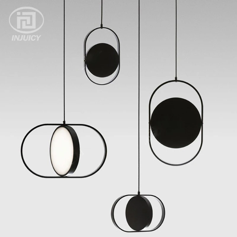 

Простые Подвесные светодиодные светильники для ресторана в стиле постмодерн, скандинавские железные круглые Индивидуальные Дизайнерские ...