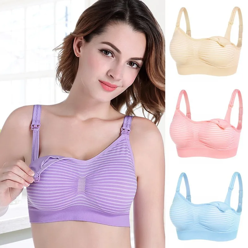 Pregnant Women Feeding Nursing Breastfeeding Bra No Steel Ring Cotton Sleep Underwear Striped Print Full Cup Bra Maternity
Pregnant Women Feeding Nursing Breastfeeding Bra No Steel Ring Cotton Sleep Underwear Striped Print Full Cup Bra Maternity