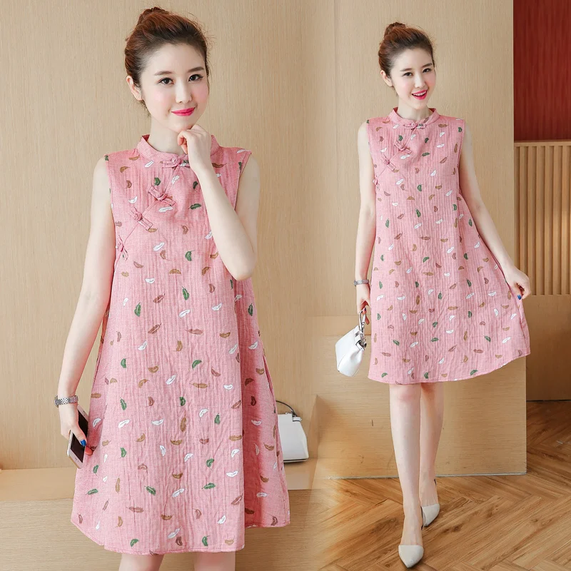 8072# Vintage Chinese Style Print Linen Maternity Dress Sleeveless Tank Clothes for Pregnant Women 2019 Elegant Pregnancy Dress
8072# Vintage Chinese Style Print Linen Maternity Dress Sleeveless Tank Clothes for Pregnant Women 2019 Elegant Pregnancy Dress