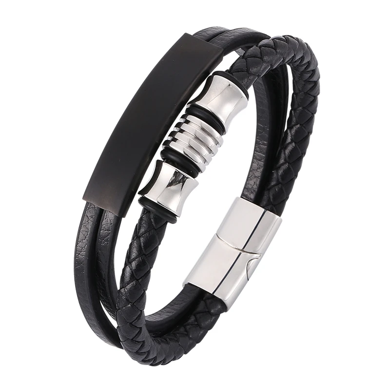 New Multilayer Braided Leather Wrap Bracelet Men Vintage Jewelry S.Steel Magnetic Clasp Trendy Man Bracalete Accessories SP0372
New Multilayer Braided Leather Wrap Bracelet Men Vintage Jewelry S.Steel Magnetic Clasp Trendy Man Bracalete Accessories SP0372