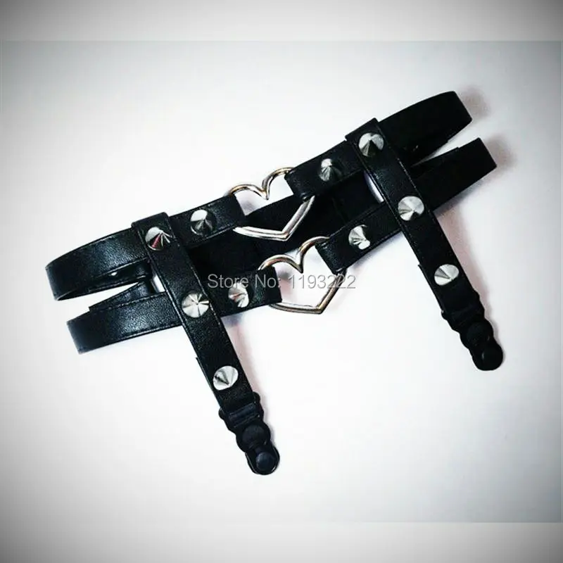 Sexy Punk Rock Handmade Double Heart Leg Garter Belt Leather Elastic Back Thigh Harness Suspender
Sexy Punk Rock Handmade Double Heart Leg Garter Belt Leather Elastic Back Thigh Harness Suspender