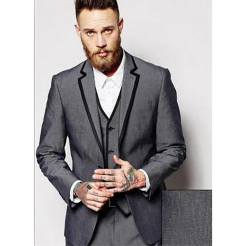 2019 High Qulity Dark Grey Groom Tuxedo Notch Lapel Men Wedding Suit Slim Fit 3 Pieces Men Party Prom Suits (Jacket+Pants+Vest)
2019 High Qulity Dark Grey Groom Tuxedo Notch Lapel Men Wedding Suit Slim Fit 3 Pieces Men Party Prom Suits (Jacket+Pants+Vest)